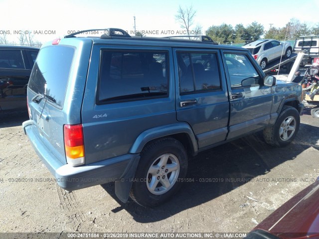 1J4FF68S9XL535316 - 1999 JEEP CHEROKEE SPORT/CLASSIC Light Blue photo 4