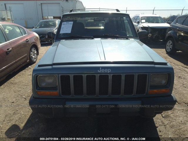 1J4FF68S9XL535316 - 1999 JEEP CHEROKEE SPORT/CLASSIC Light Blue photo 6