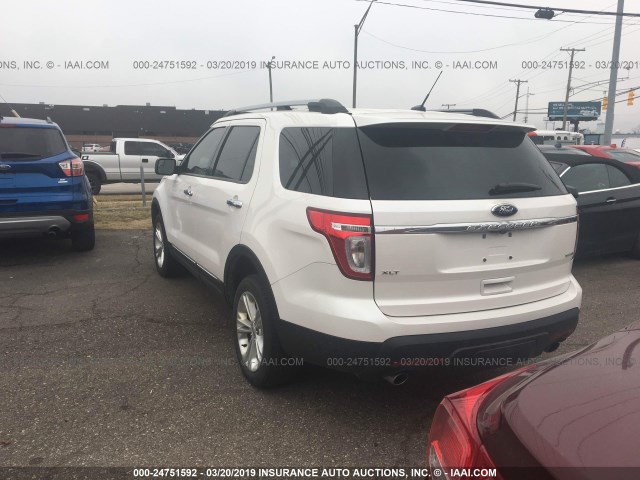 1FM5K8D89FGC48077 - 2015 FORD EXPLORER XLT WHITE photo 3