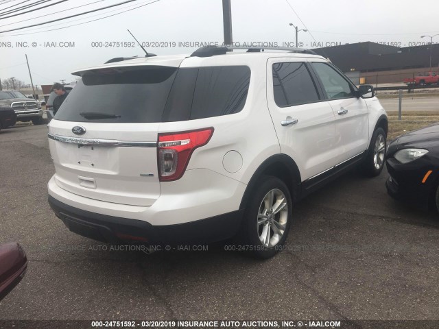 1FM5K8D89FGC48077 - 2015 FORD EXPLORER XLT WHITE photo 4