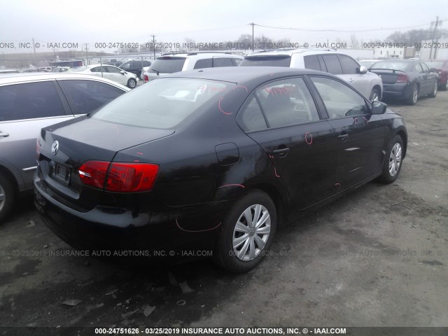 3VW2K7AJXEM331298 - 2014 VOLKSWAGEN JETTA S BLACK photo 4