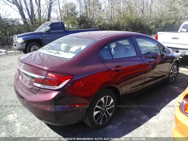 2HGFB2F98DH545842 - 2013 HONDA CIVIC EXL RED photo 4