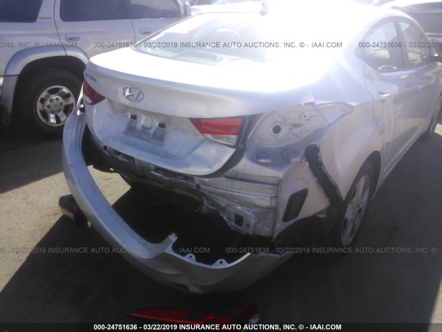 KMHDH4AE3DU653847 - 2013 HYUNDAI ELANTRA GLS/LIMITED SILVER photo 6