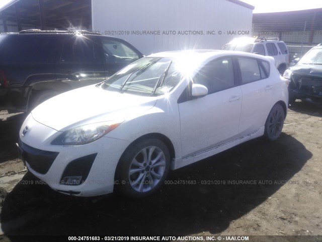 JM1BL1H58A1338327 - 2010 MAZDA 3 S WHITE photo 2