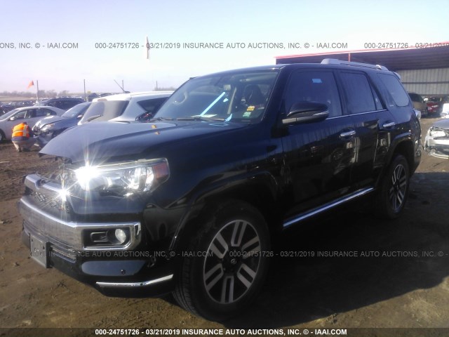 JTEBU5JR5E5190908 - 2014 TOYOTA 4RUNNER SR5/LIMITED/TRAIL BLACK photo 2