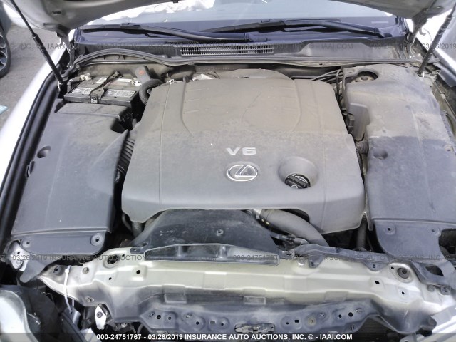 JTHBK262762010091 - 2006 LEXUS IS 250 SILVER photo 10