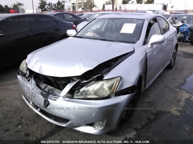 JTHBK262762010091 - 2006 LEXUS IS 250 SILVER photo 2