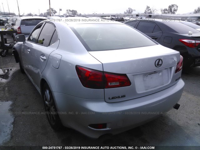 JTHBK262762010091 - 2006 LEXUS IS 250 SILVER photo 3