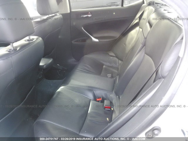 JTHBK262762010091 - 2006 LEXUS IS 250 SILVER photo 8