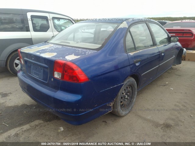 2HGES16334H611022 - 2004 HONDA CIVIC DX VP ლურჯი ფოტო 4