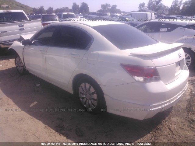 1HGCP2F39AA084192 - 2010 HONDA ACCORD LX WHITE photo 3