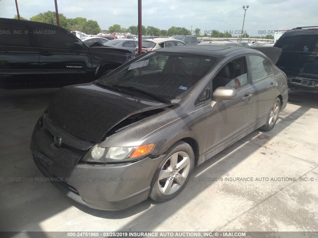 2HGFA16918H314459 - 2008 HONDA CIVIC EXL GRAY photo 2