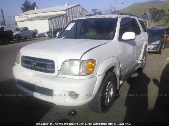 5TDZT38A72S129754 - 2002 TOYOTA SEQUOIA LIMITED WHITE photo 2