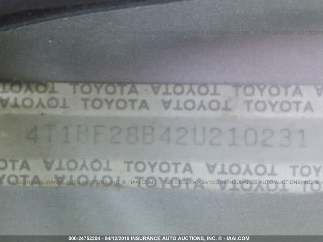 4T1BF28B42U210231 - 2002 TOYOTA AVALON XL/XLS SILVER photo 9