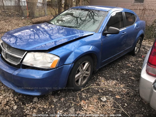 1B3LC56RX8N656665 - 2008 DODGE AVENGER BLUE photo 2