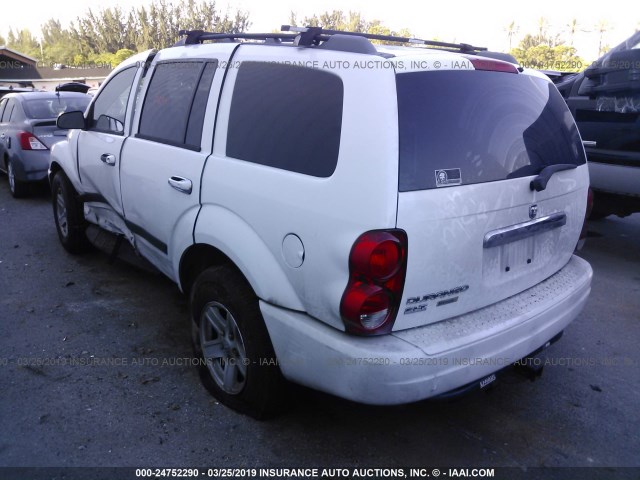 1D4HD48N26F116971 - 2006 DODGE DURANGO SLT WHITE photo 3