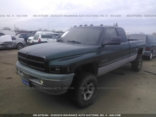 3B7KF2367XG166153 - 1999 DODGE RAM 2500 GREEN photo 2