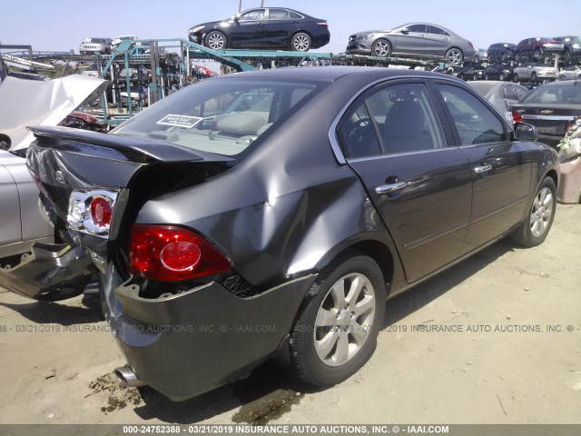 KNAGE124885243024 - 2008 KIA OPTIMA LX/EX GRAY photo 4