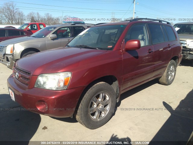 JTEDP21AX50070818 - 2005 TOYOTA HIGHLANDER LIMITED MAROON photo 2