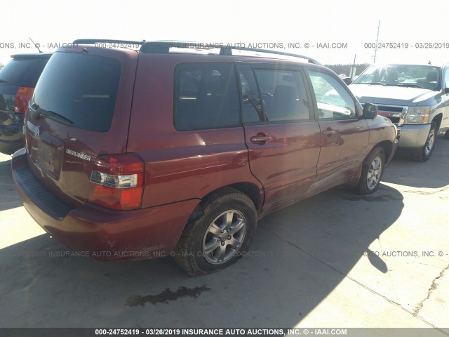 JTEDP21AX50070818 - 2005 TOYOTA HIGHLANDER LIMITED MAROON photo 4