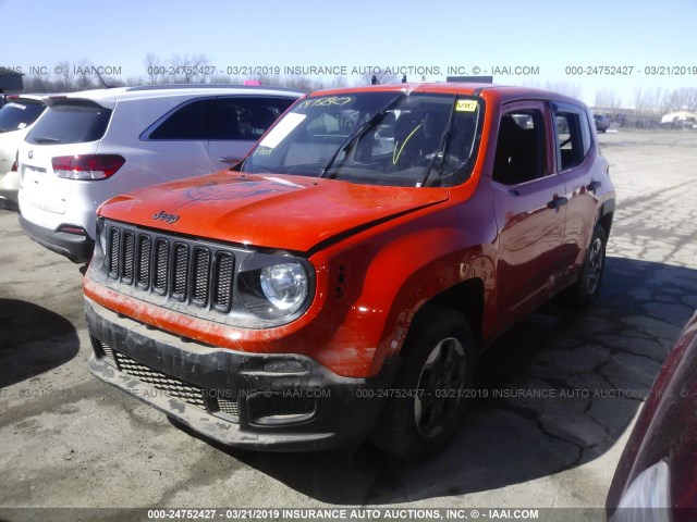 ZACCJBAH8FPC24372 - 2015 JEEP RENEGADE SPORT ORANGE photo 2