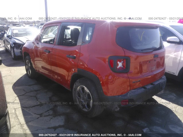 ZACCJBAH8FPC24372 - 2015 JEEP RENEGADE SPORT ORANGE photo 3