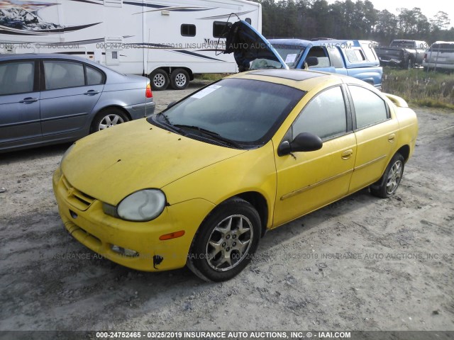 1B3ES56C12D581830 - 2002 DODGE NEON ES YELLOW photo 2