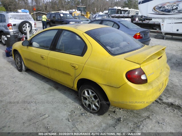 1B3ES56C12D581830 - 2002 DODGE NEON ES YELLOW photo 3