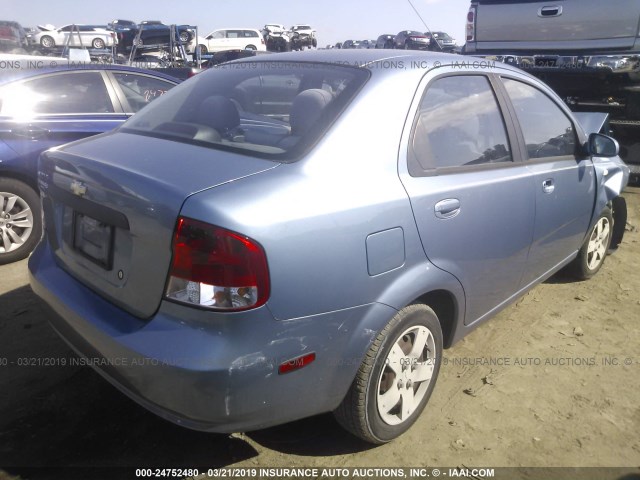 KL1TD56686B660110 - 2006 CHEVROLET AVEO LS BLUE photo 4