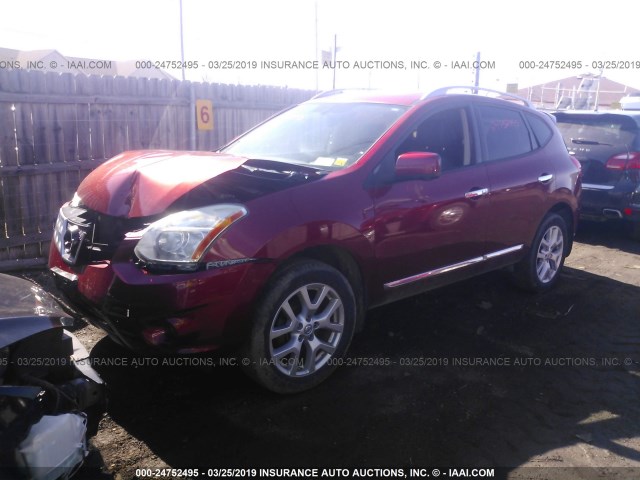 JN8AS5MV2CW395712 - 2012 NISSAN ROGUE S/SV RED photo 2