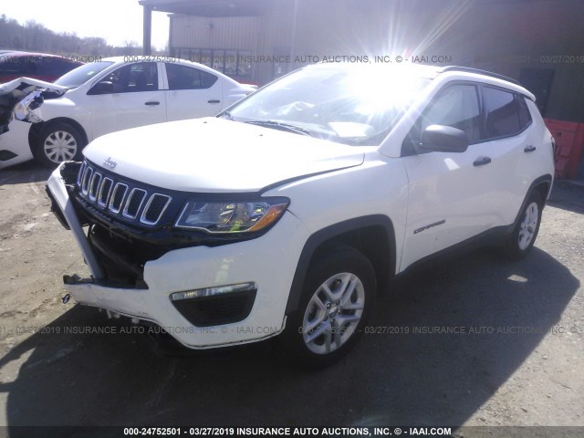 3C4NJCAB6HT672471 - 2017 JEEP COMPASS SPORT WHITE photo 2