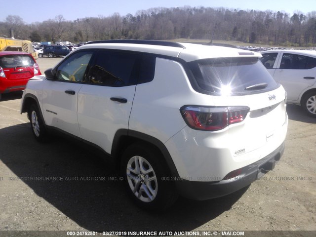 3C4NJCAB6HT672471 - 2017 JEEP COMPASS SPORT WHITE photo 3