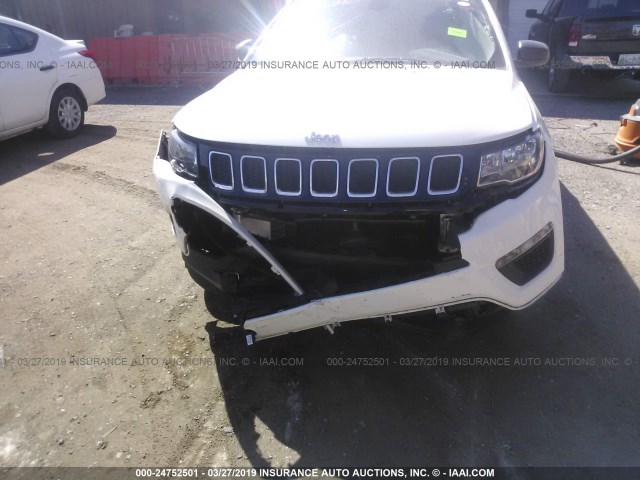 3C4NJCAB6HT672471 - 2017 JEEP COMPASS SPORT WHITE photo 6