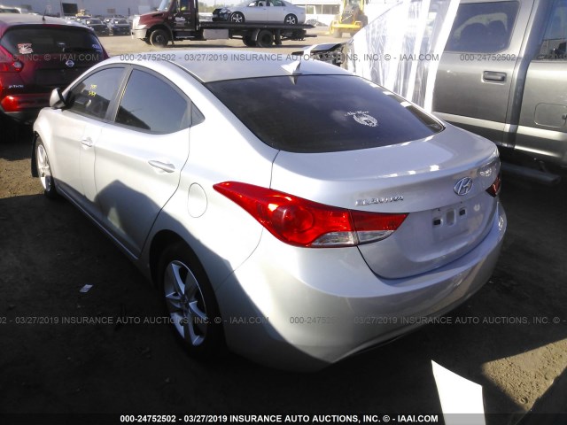 5NPDH4AE3DH310373 - 2013 HYUNDAI ELANTRA GLS/LIMITED SILVER photo 3