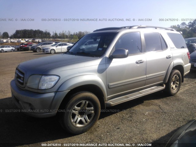 5TDZT38A83S201434 - 2003 TOYOTA SEQUOIA LIMITED SILVER photo 2
