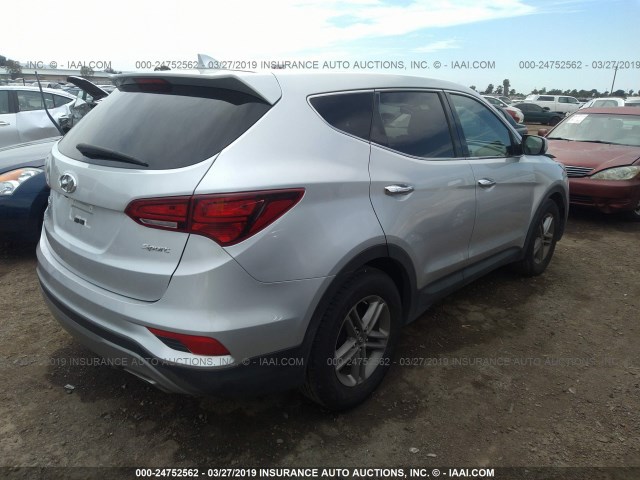 5XYZT3LB3HG433038 - 2017 HYUNDAI SANTA FE SPORT  SILVER photo 4