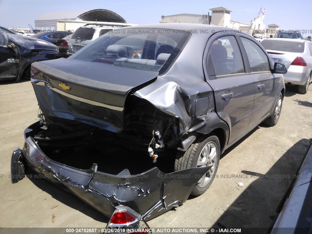 KL1TD5DE8BB147959 - 2011 CHEVROLET AVEO LS/LT GRAY photo 4