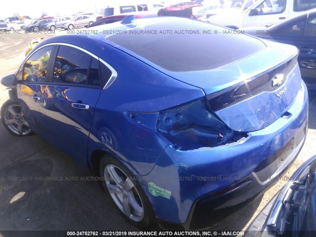 1G1RC6S58HU124041 - 2017 CHEVROLET VOLT LT BLUE photo 3