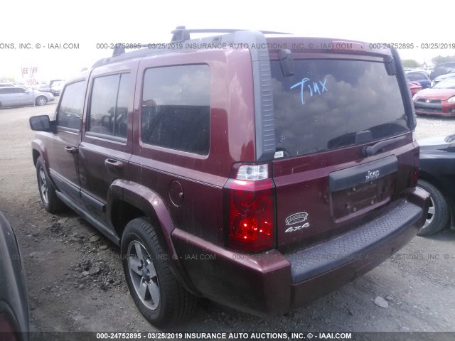 1J8HG48K88C149688 - 2008 JEEP COMMANDER SPORT MAROON photo 3