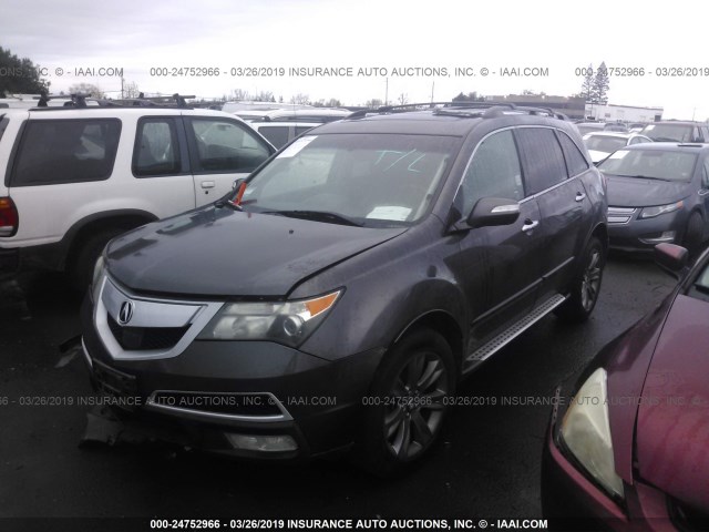 2HNYD2H76AH521154 - 2010 ACURA MDX ADVANCE BLACK photo 2