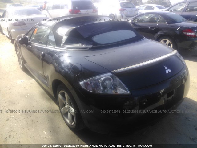 4A3AL25F77E001127 - 2007 MITSUBISHI ECLIPSE SPYDER GS BLACK photo 3