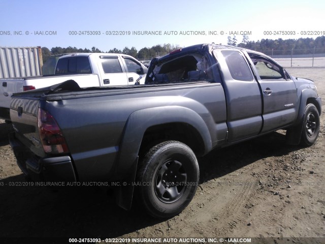 5TFTX4GN5BX001690 - 2011 TOYOTA TACOMA PRERUNNER ACCESS CAB GRAY photo 4