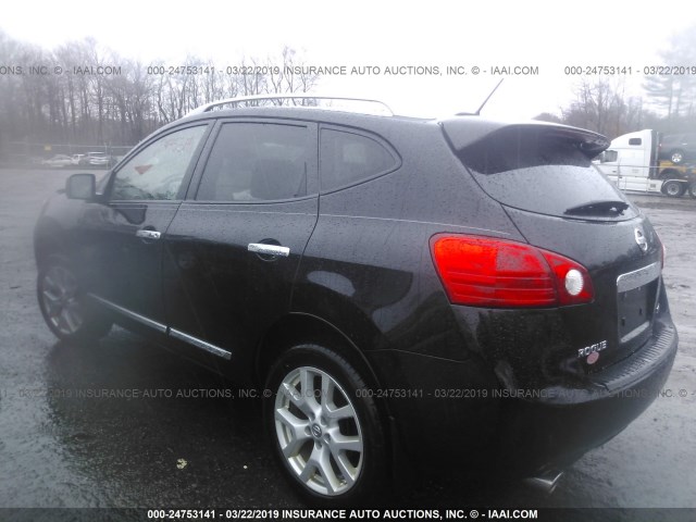 JN8AS5MVXDW106268 - 2013 NISSAN ROGUE S/SV BLACK photo 3