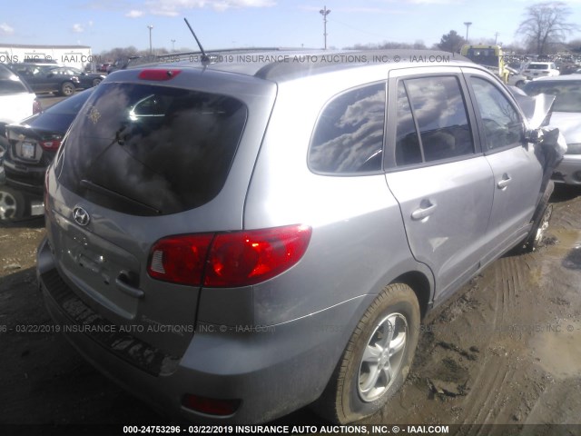 5NMSG13D98H216076 - 2008 HYUNDAI SANTA FE GLS SILVER photo 4