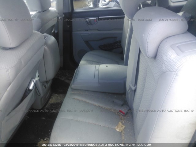 5NMSG13D98H216076 - 2008 HYUNDAI SANTA FE GLS SILVER photo 8