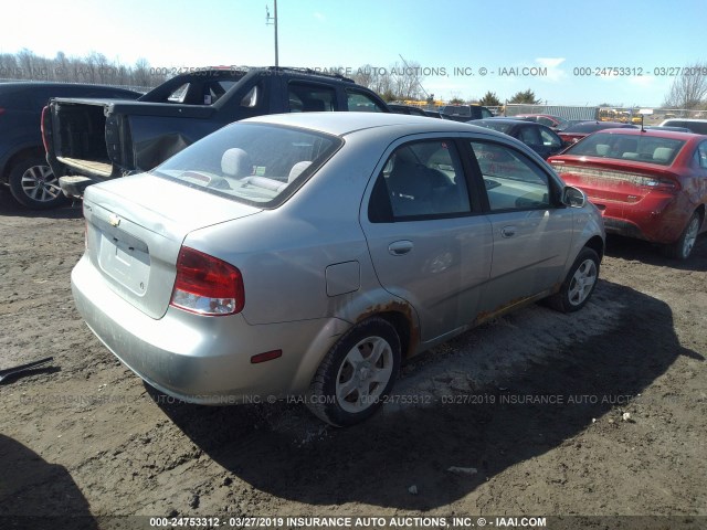 KL1TD52655B312950 - 2005 CHEVROLET AVEO LS SILVER photo 4