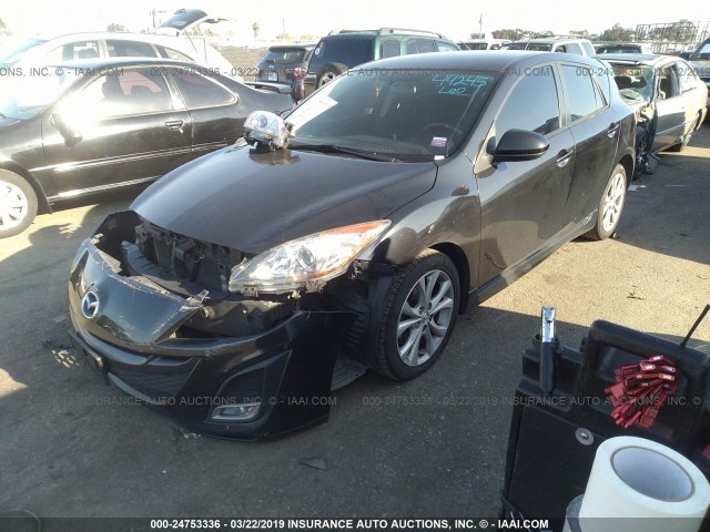 JM1BL1H66A1343566 - 2010 MAZDA 3 S BLACK photo 2