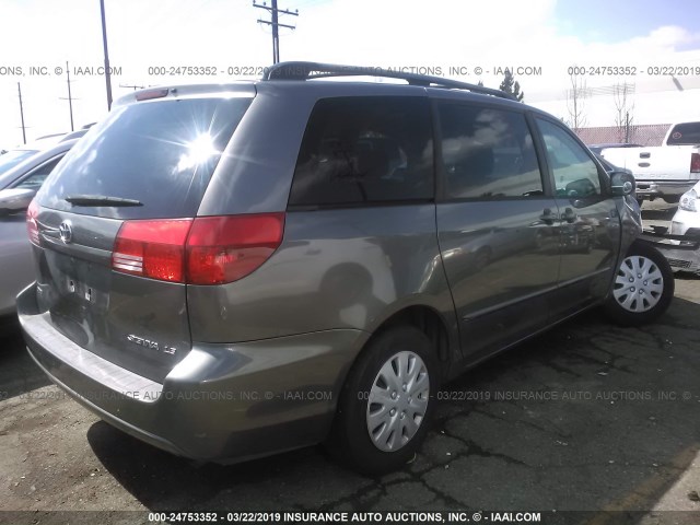 5TDZA23CX4S046122 - 2004 TOYOTA SIENNA CE/LE GRAY photo 4