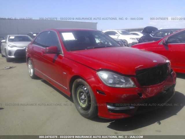 WDDGF4HB8CR204092 - 2012 MERCEDES-BENZ C 250 RED photo 1