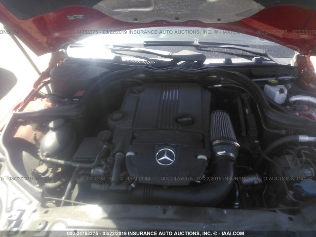 WDDGF4HB8CR204092 - 2012 MERCEDES-BENZ C 250 RED photo 10